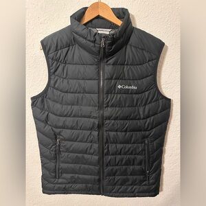 Black, Columbia Vest with Omni Heat Technology.